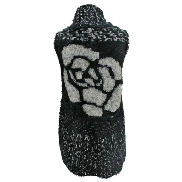 Animal Print Fuzzy Knit Sweater Vest - Picture 7 of 8